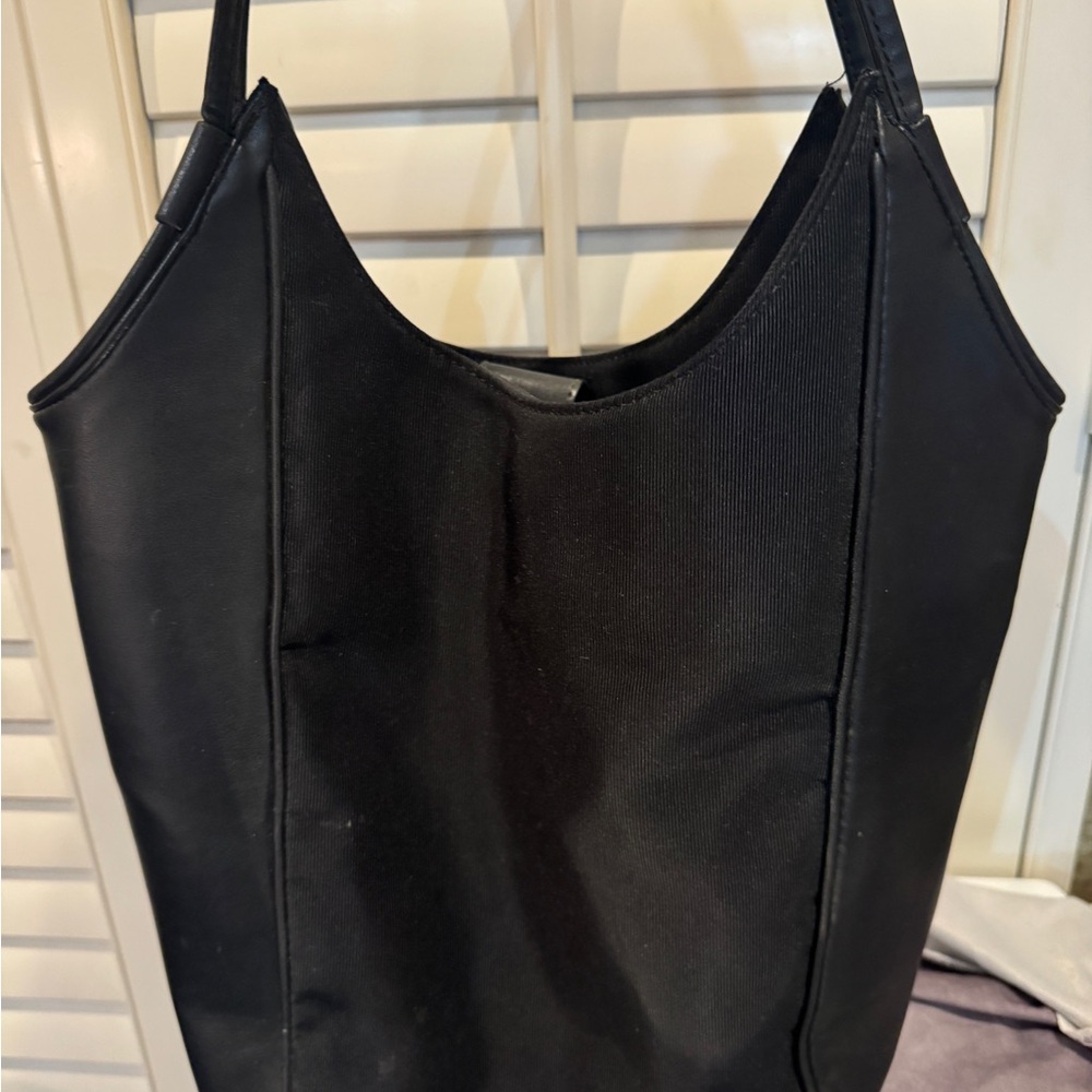 Esprit Black microfiber Fabric with Silver Logo vintage handbag